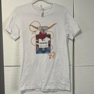 Med Bella Canvas Country Tshirt White Graphic T-Shirt with Country Design